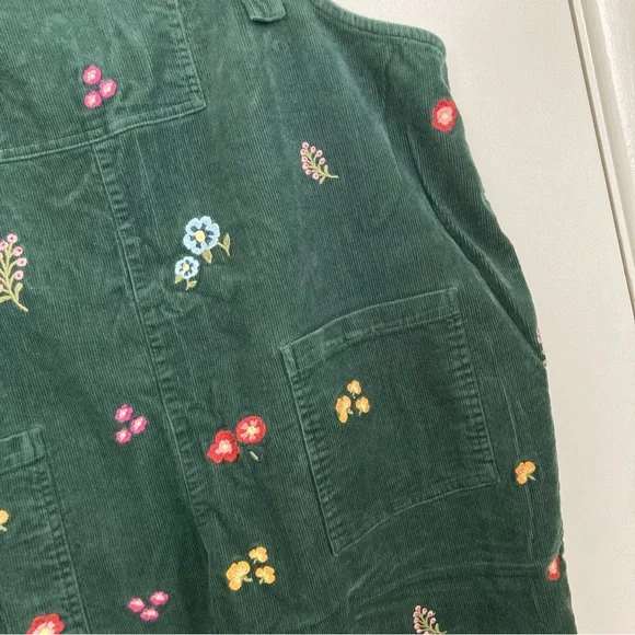 Lucy & Yak Embroidered Evergreen Floral Corduroy Overalls US 18 / UK 22 - Picture 8 of 8
